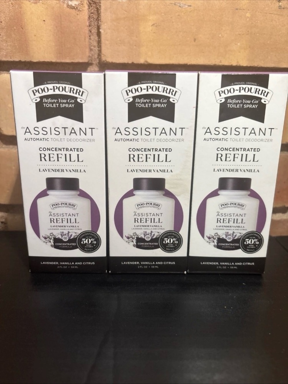 Poo-Pourri The Assistant Concentrated Refill Lot Of 3 Lavender Vanilla Scent